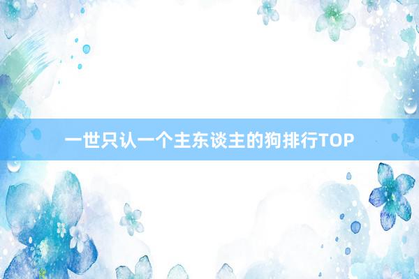 一世只认一个主东谈主的狗排行TOP